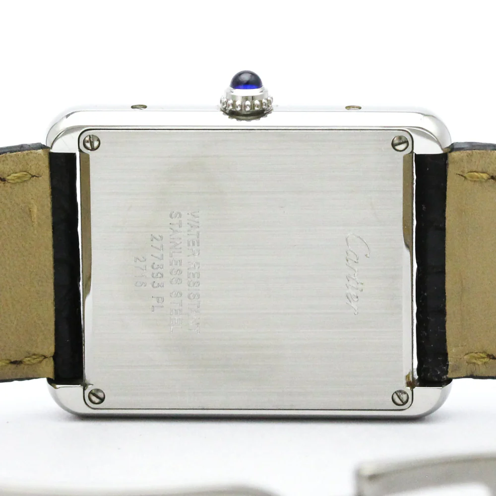 CARTIER Tank Solo LM Steel Leather Quartz Mens W5200003 - Image 7