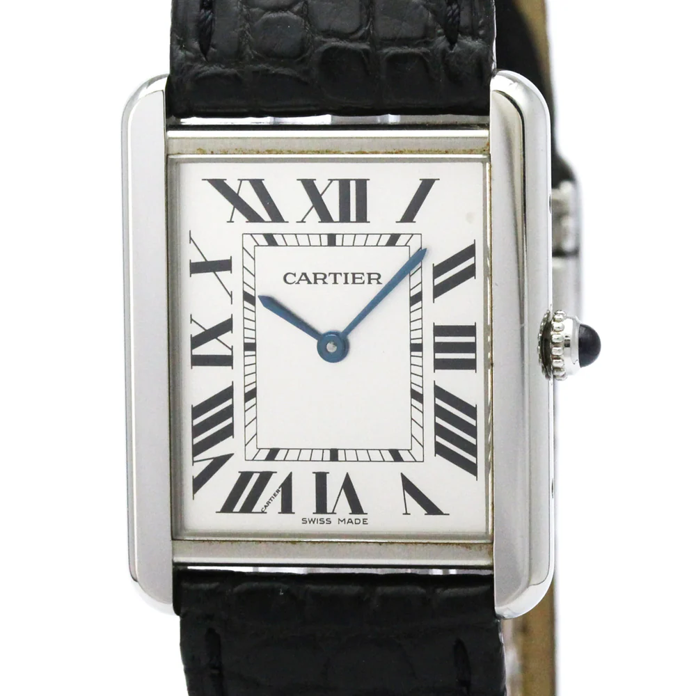 CARTIER Tank Solo LM Steel Leather Quartz Mens W5200003 - Image 2