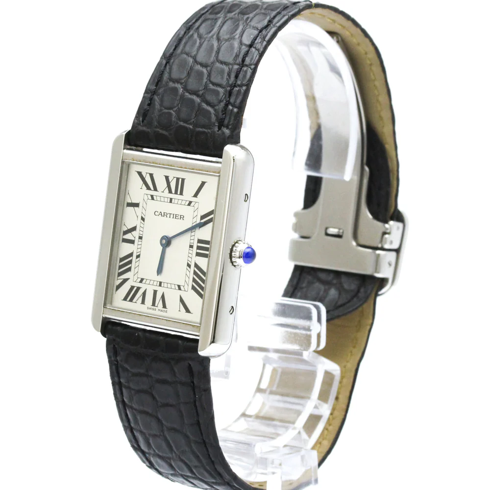 CARTIER Tank Solo LM Steel Leather Quartz Mens W5200003