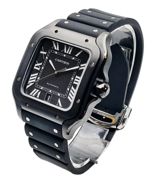 Cartier Santos Automatic Black 39.8 x 47.5mm - Image 3
